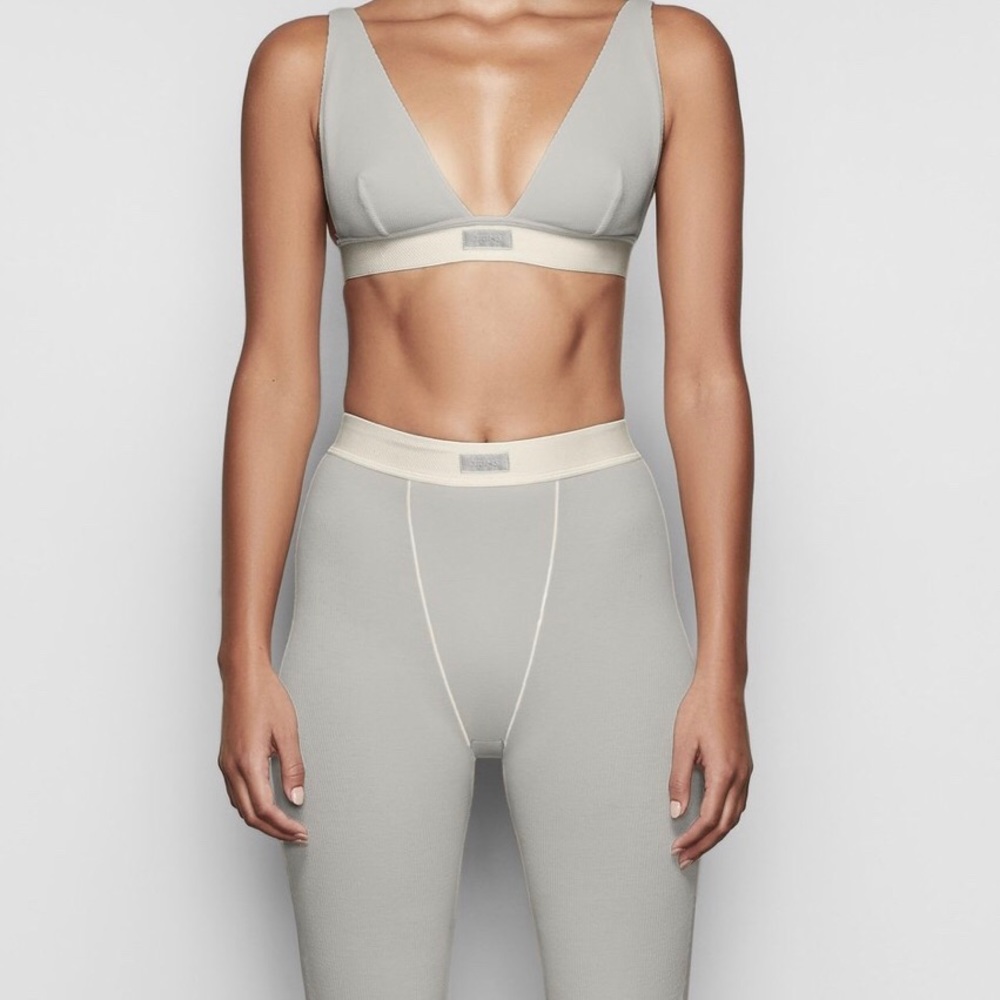 SKIMS Cotton Rib Thermal Legging in Mineral